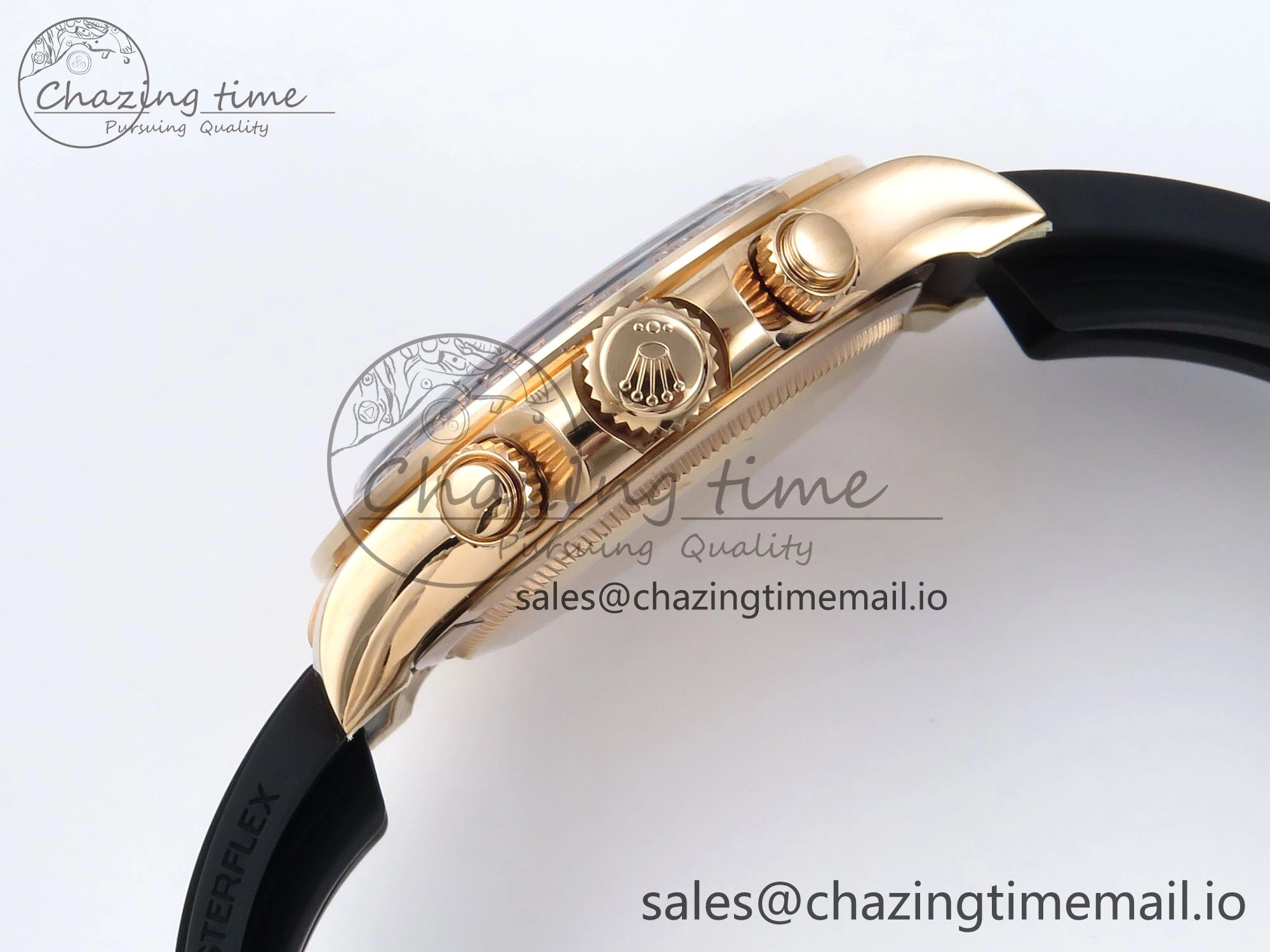 Refined Daytona 126515 RG Clean 1:1 Best Edition Black RG Diamonds Dial on Oysterflex Strap DD 229