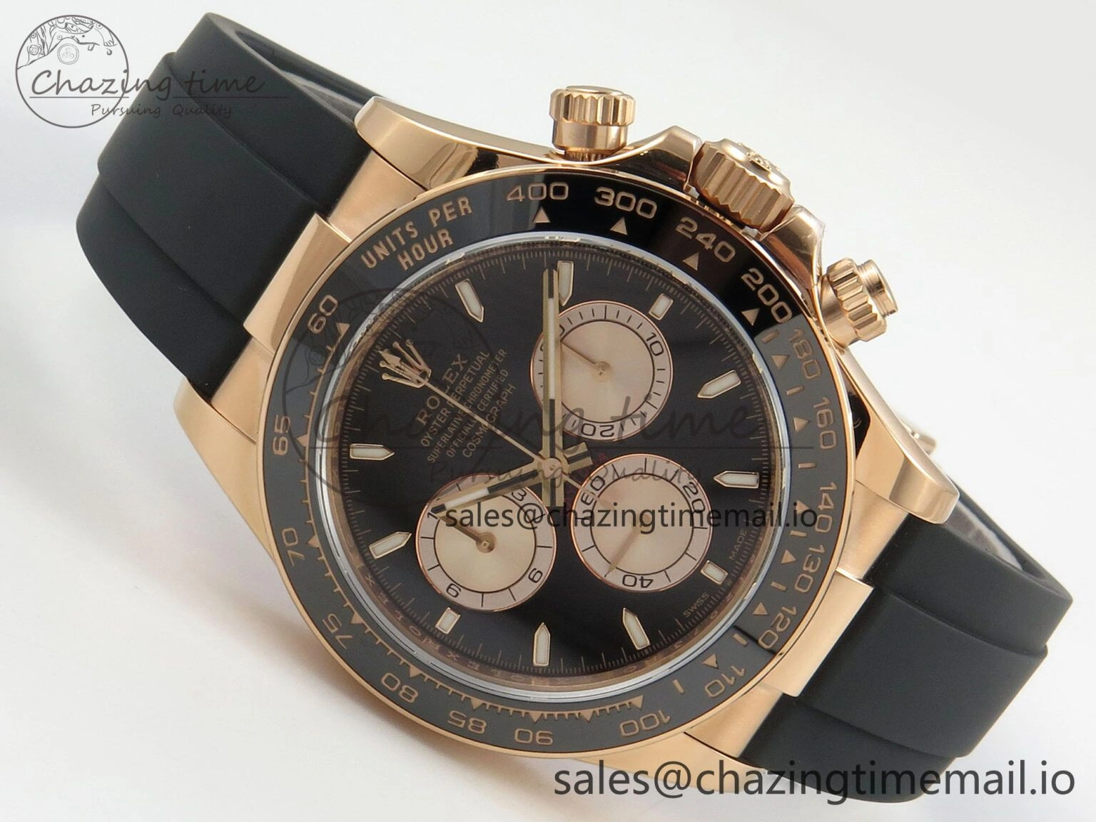 Daytona 126515 VSF 1:1 Best Edition Black RG Dial on Oysterflex Strap VS4131 V2 (Weighted) Stretchable 114