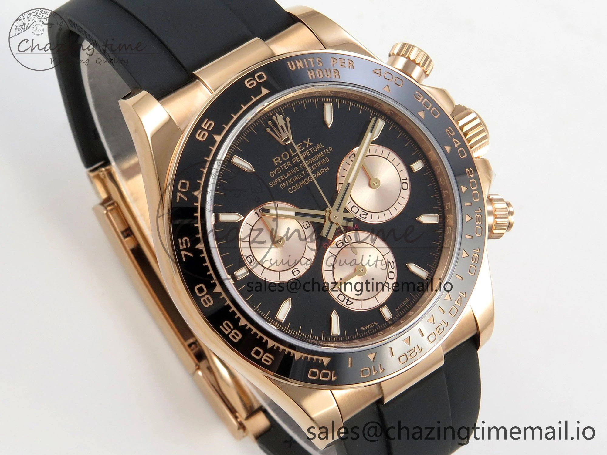 Daytona 126515 VSF 1:1 Best Edition Black RG Dial on Oysterflex Strap VS4131 V2 (Weighted) Stretchable 114