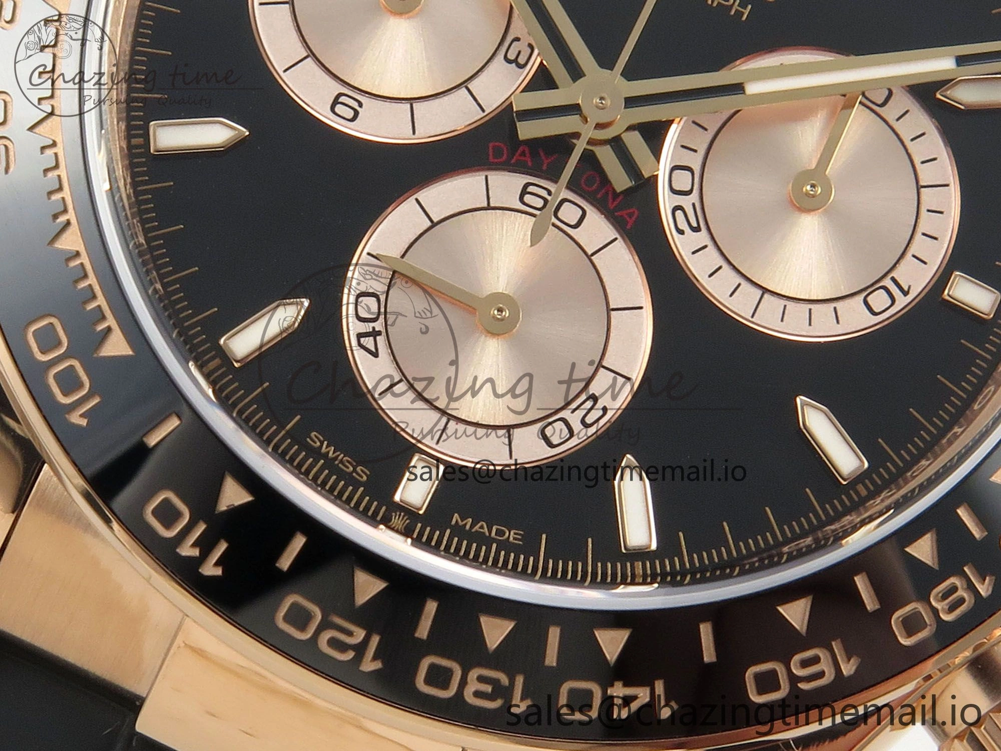 Daytona 126515 VSF 1:1 Best Edition Black RG Dial on Oysterflex Strap VS4131 V2 (Weighted) Stretchable 114