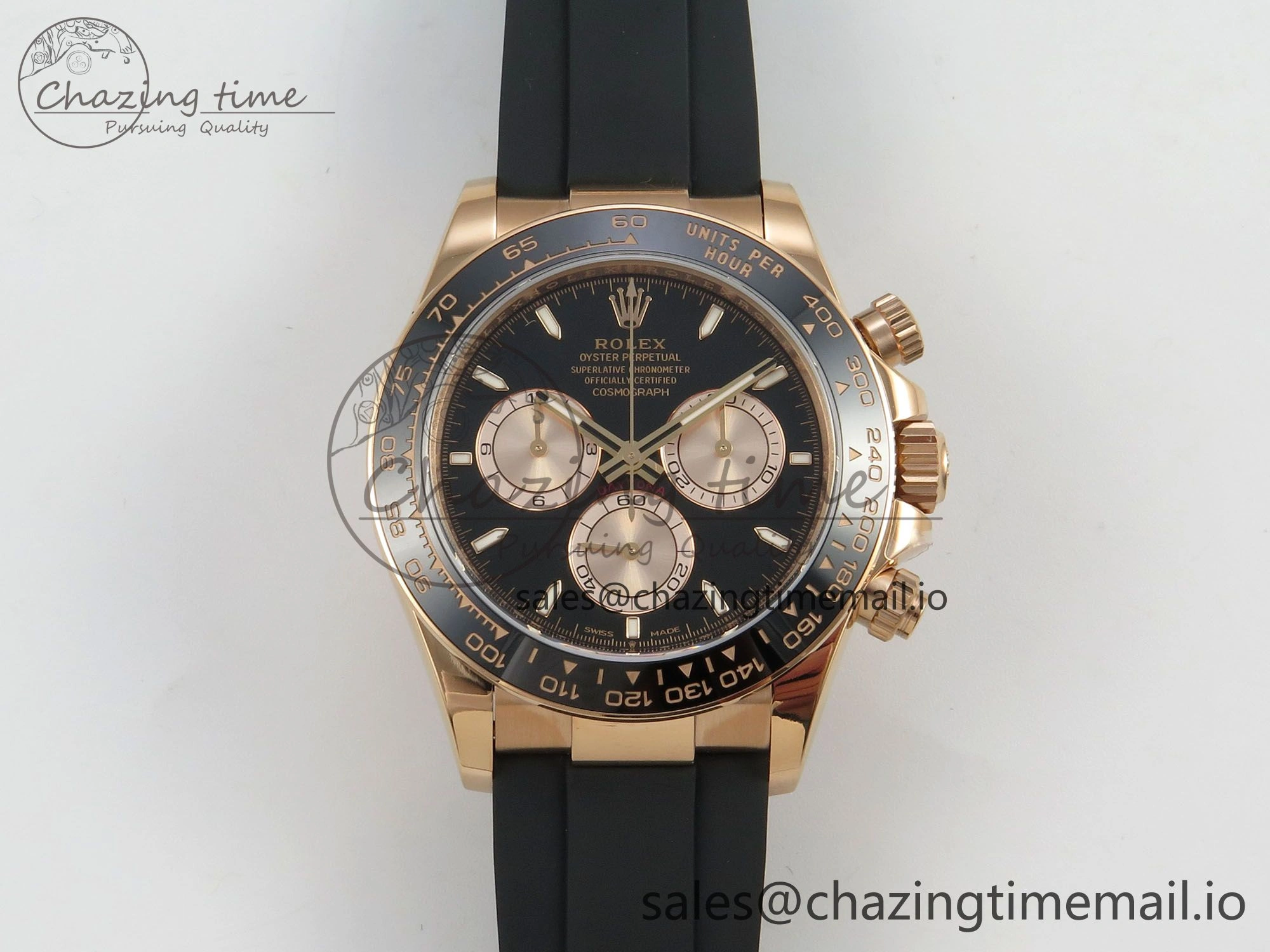 Daytona 126515 VSF 1:1 Best Edition Black RG Dial on Oysterflex Strap VS4131 V2 (Weighted) Stretchable 114