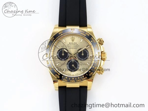 EyeCatching Daytona 126518 Clean YG 1:1 Best Edition YG Dial on Oysterflex Rubber Strap DD 239
