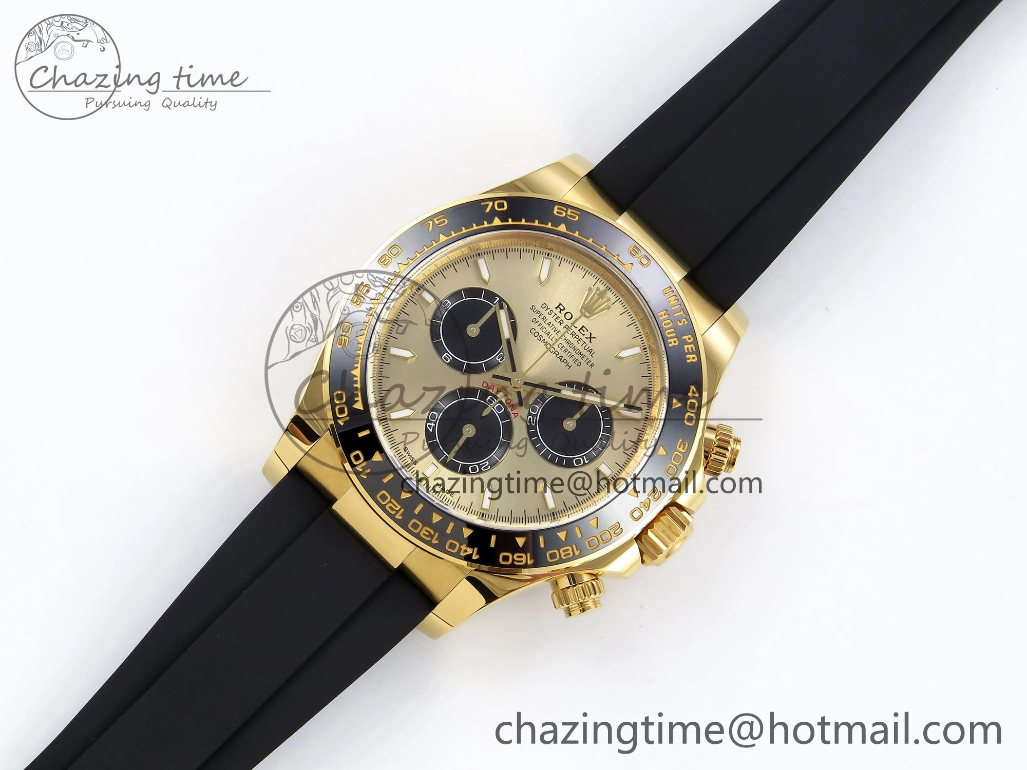 EyeCatching Daytona 126518 Clean YG 1:1 Best Edition YG Dial on Oysterflex Rubber Strap DD 239