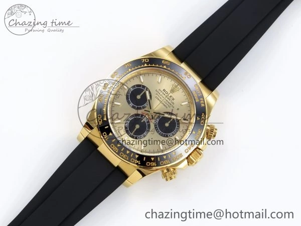 Daytona 126518 Clean YG 1:1 Best Edition YG Dial on Oysterflex Rubber Strap SH TimelessDesign 1507