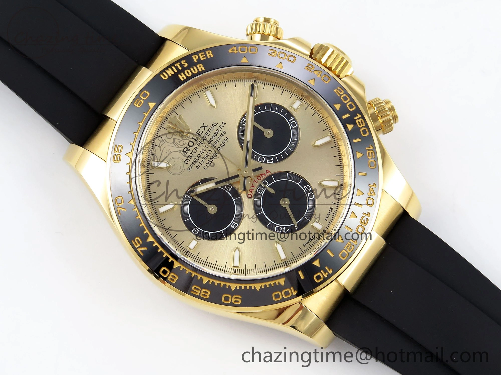 Daytona 126518 Clean YG 1:1 Best Edition YG Dial on Oysterflex Rubber Strap SH TimelessDesign 1507