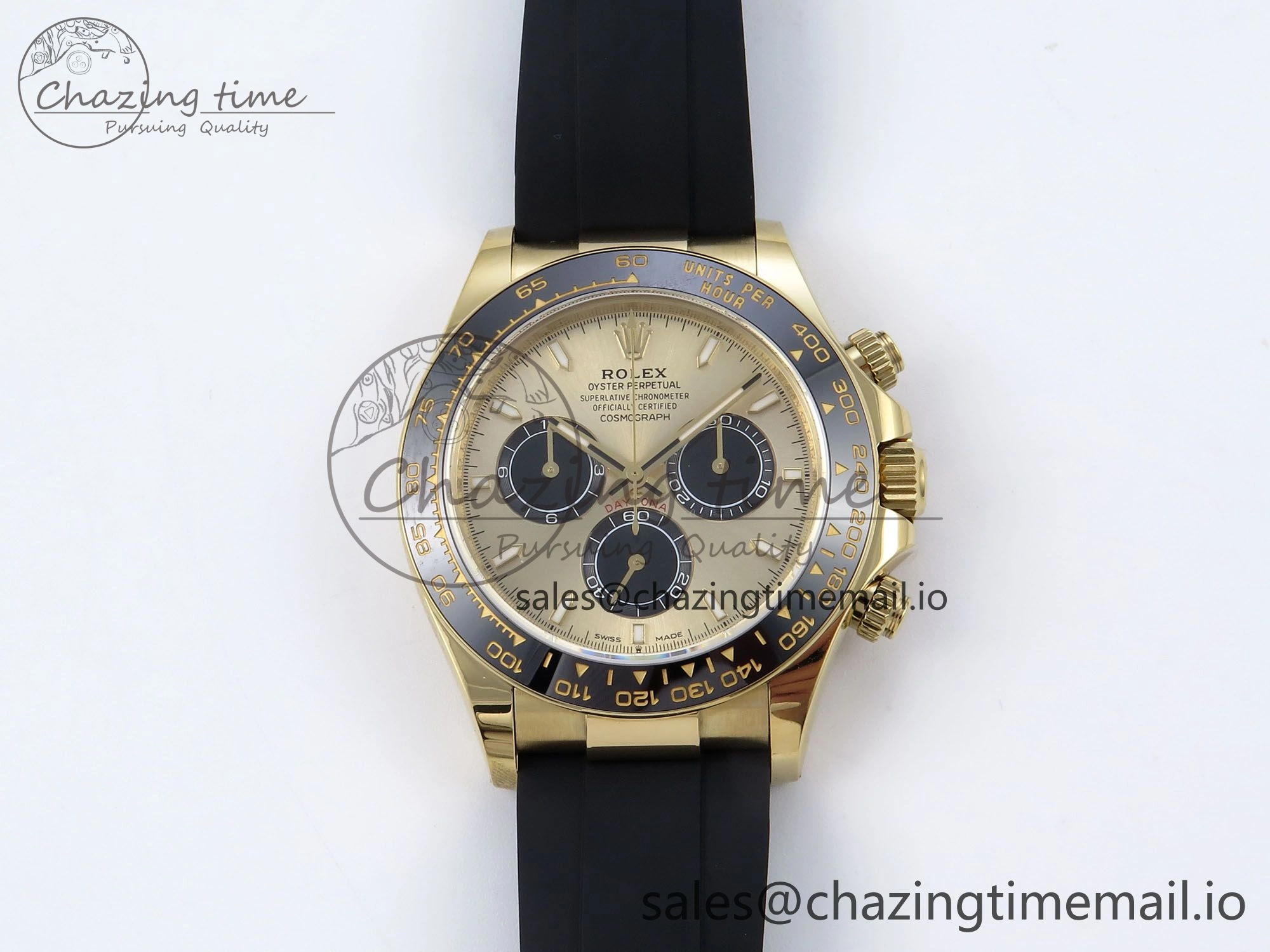Daytona 126518 LN QF+ 1:1 Best Edition 904L Steel YG Dial on Black Rubber Strap SH Thermal 866