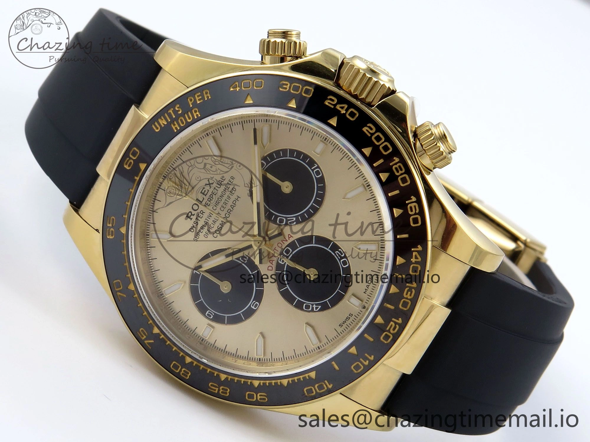 Daytona 126518 LN QF+ 1:1 Best Edition 904L Steel YG Dial on Black Rubber Strap SH Thermal 866