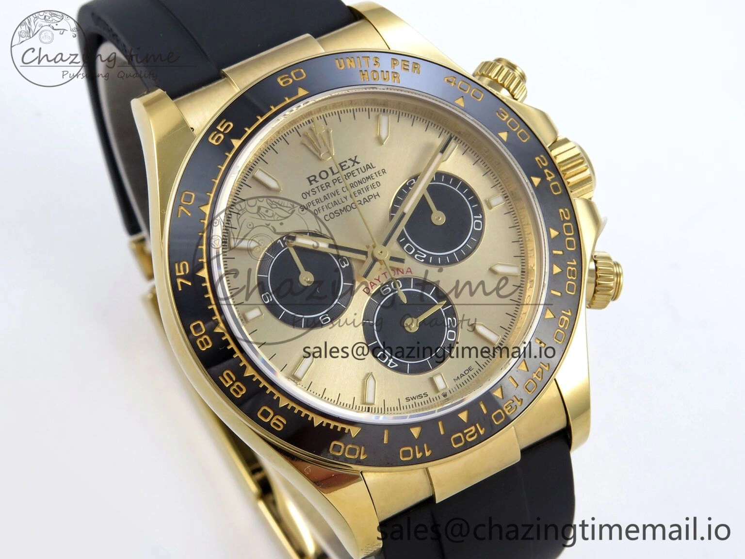 Daytona 126518 LN QF+ 1:1 Best Edition 904L Steel YG Dial on Black Rubber Strap SH Thermal 866