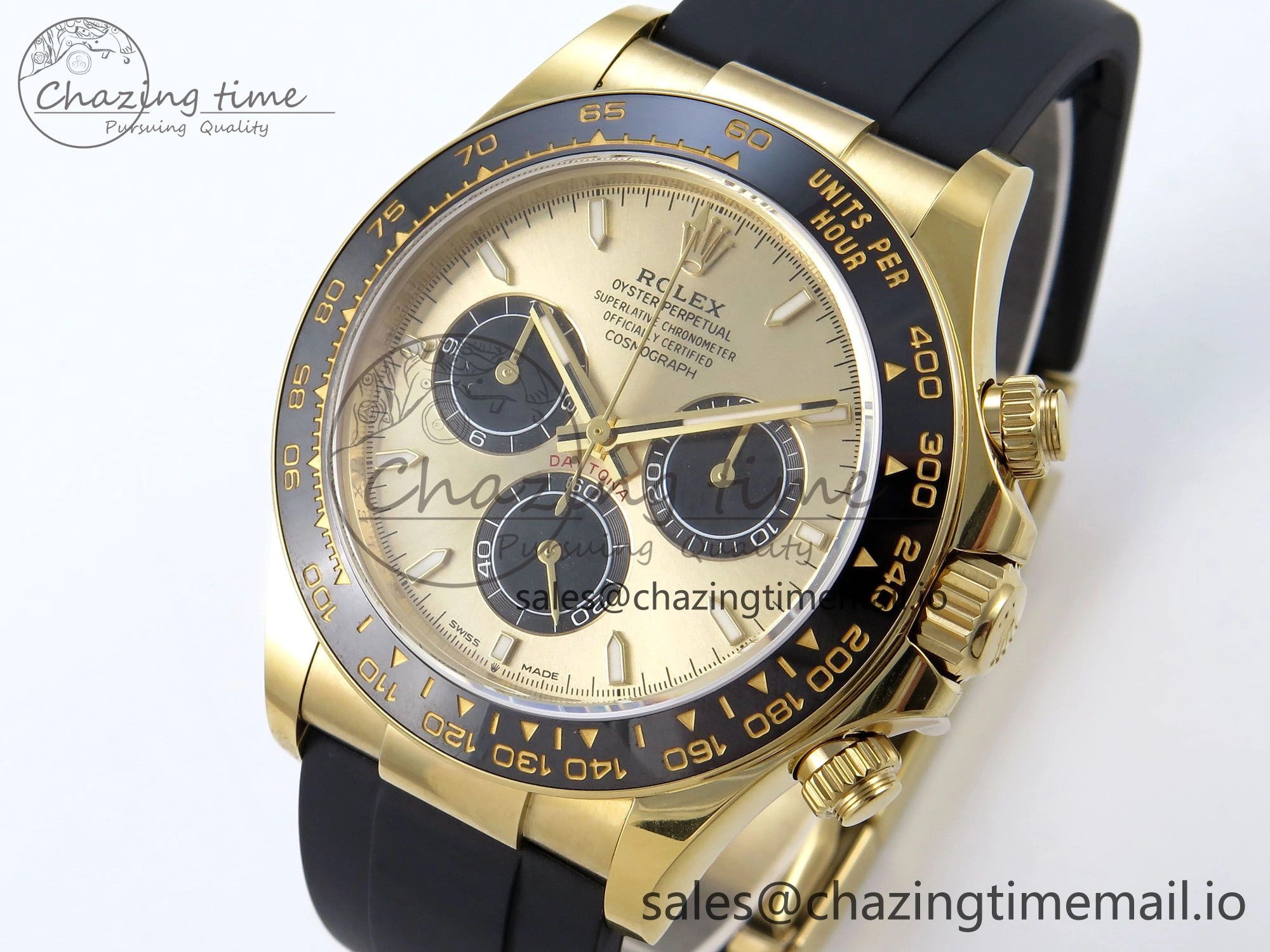 Daytona 126518 LN QF+ 1:1 Best Edition 904L Steel YG Dial on Black Rubber Strap SH Thermal 866