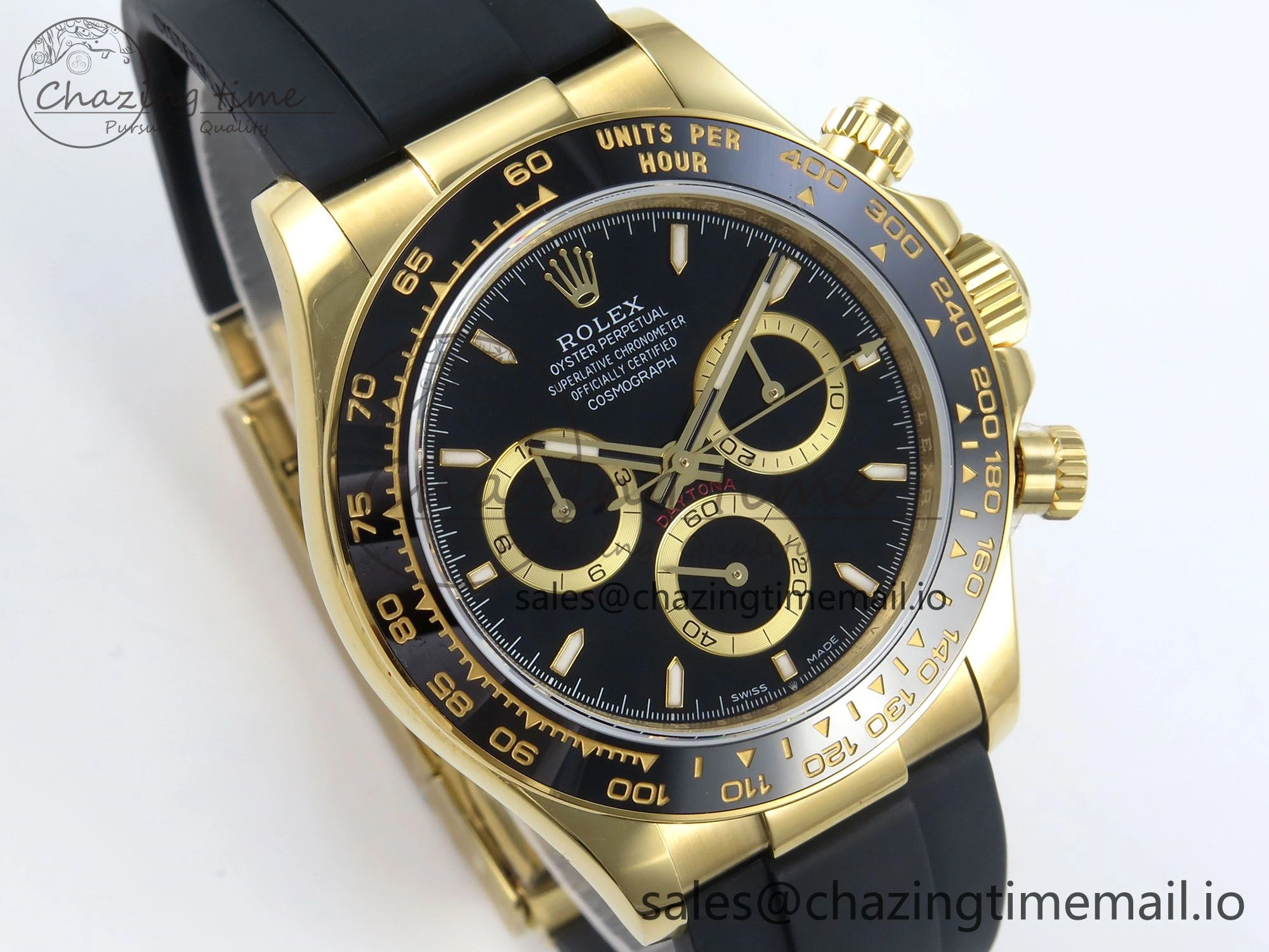 TopPick Daytona 126518 QF 1:1 Best Edition Black Dial on Oysterflex Strap QF4131 V 346