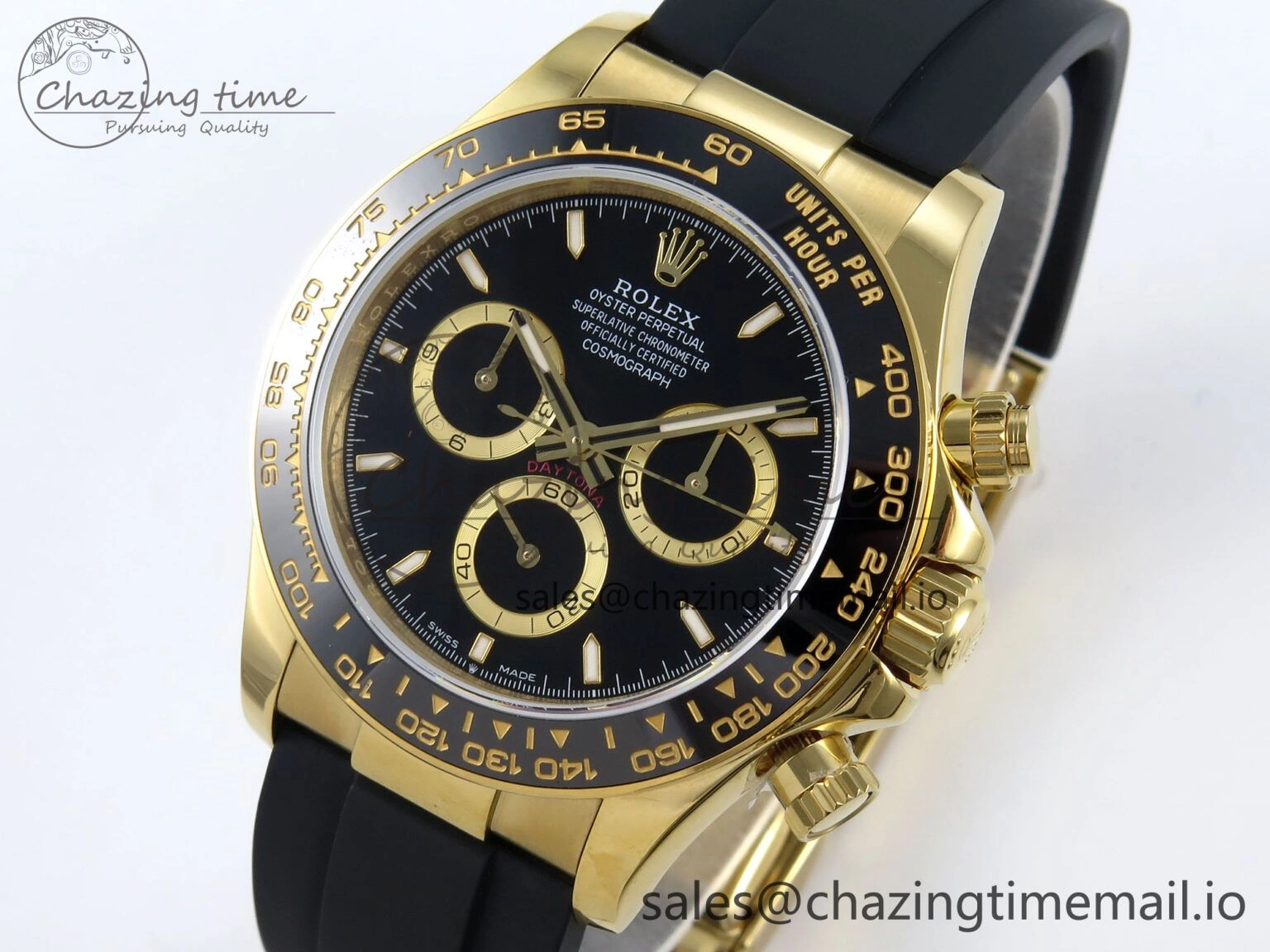 TopPick Daytona 126518 QF 1:1 Best Edition Black Dial on Oysterflex Strap QF4131 V 346