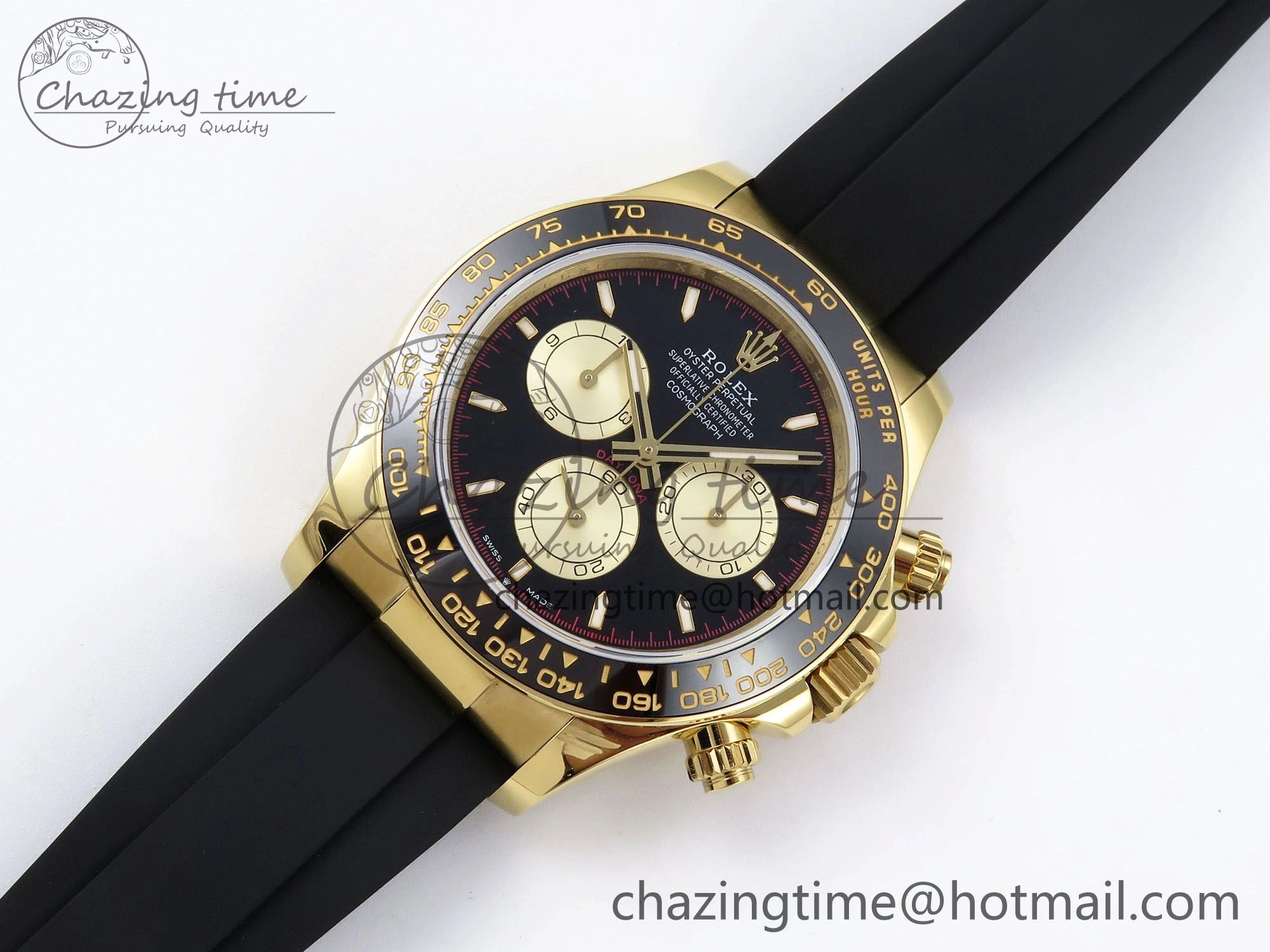WrinkleFree Daytona 126518 QF 1:1 Best Edition Black YG Dial on Oysterflex Strap SH4131 V 1310