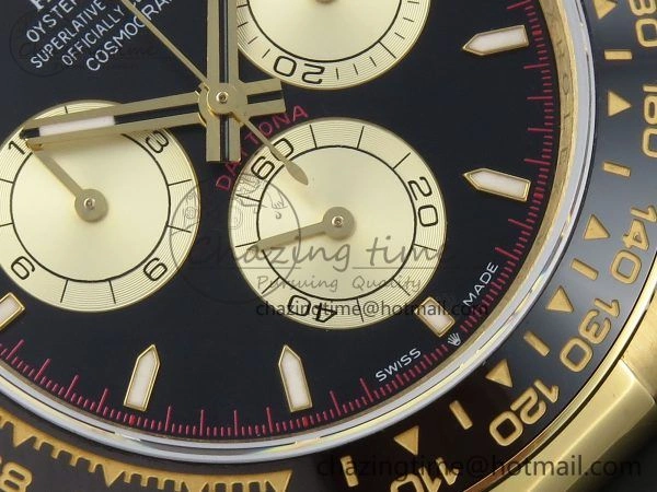 WrinkleFree Daytona 126518 QF 1:1 Best Edition Black YG Dial on Oysterflex Strap SH4131 V 1310