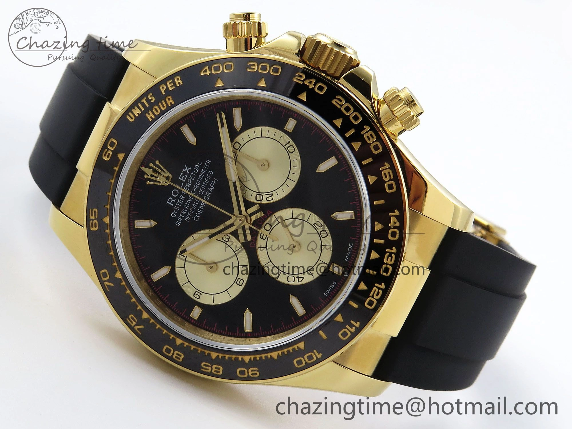WrinkleFree Daytona 126518 QF 1:1 Best Edition Black YG Dial on Oysterflex Strap SH4131 V 1310