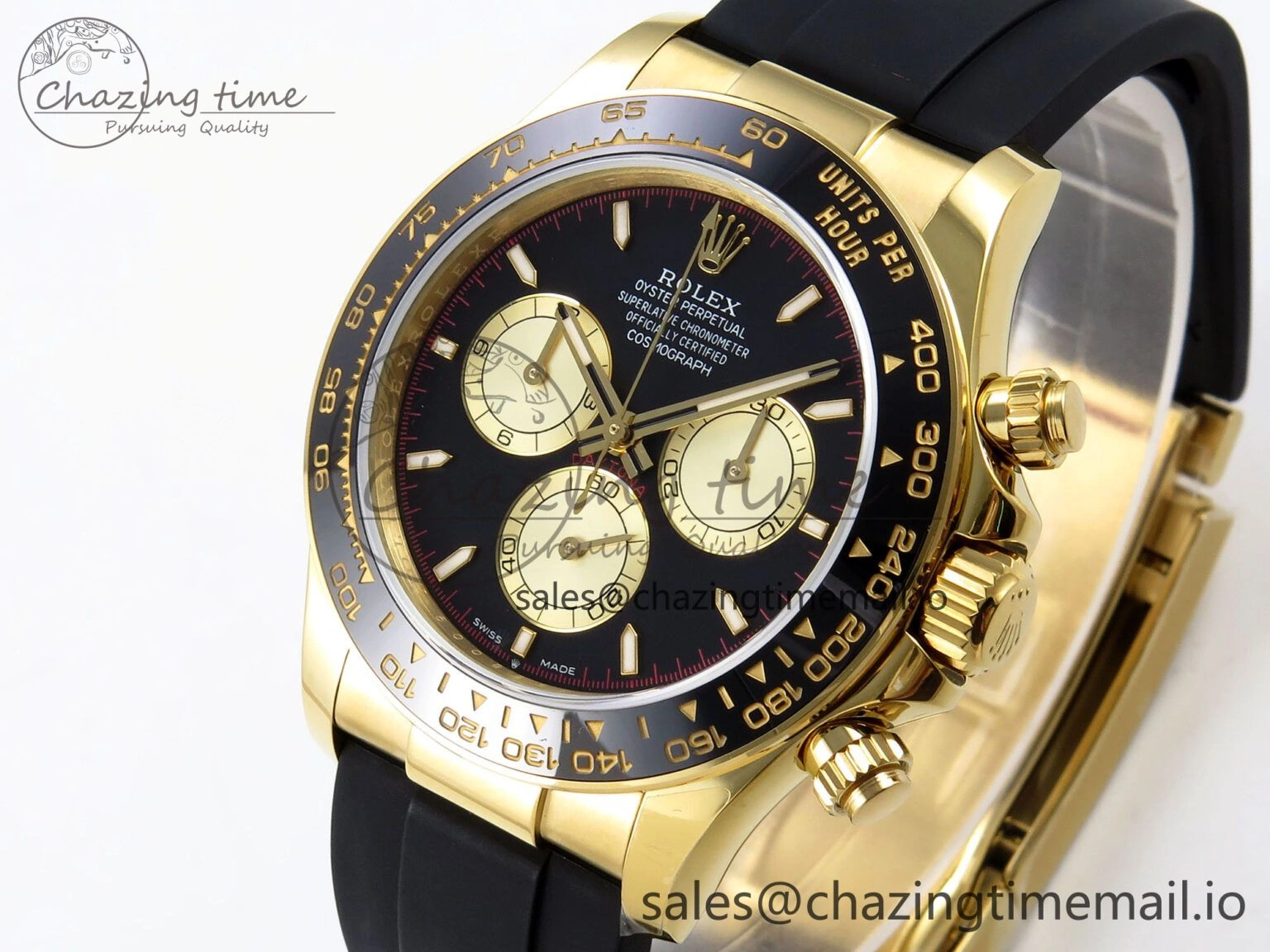 Daytona 126518 QF 1:1 Best Edition Black YG Dial on Oysterflex Strap SH4131 V6（Gain Weight） Popular 1198