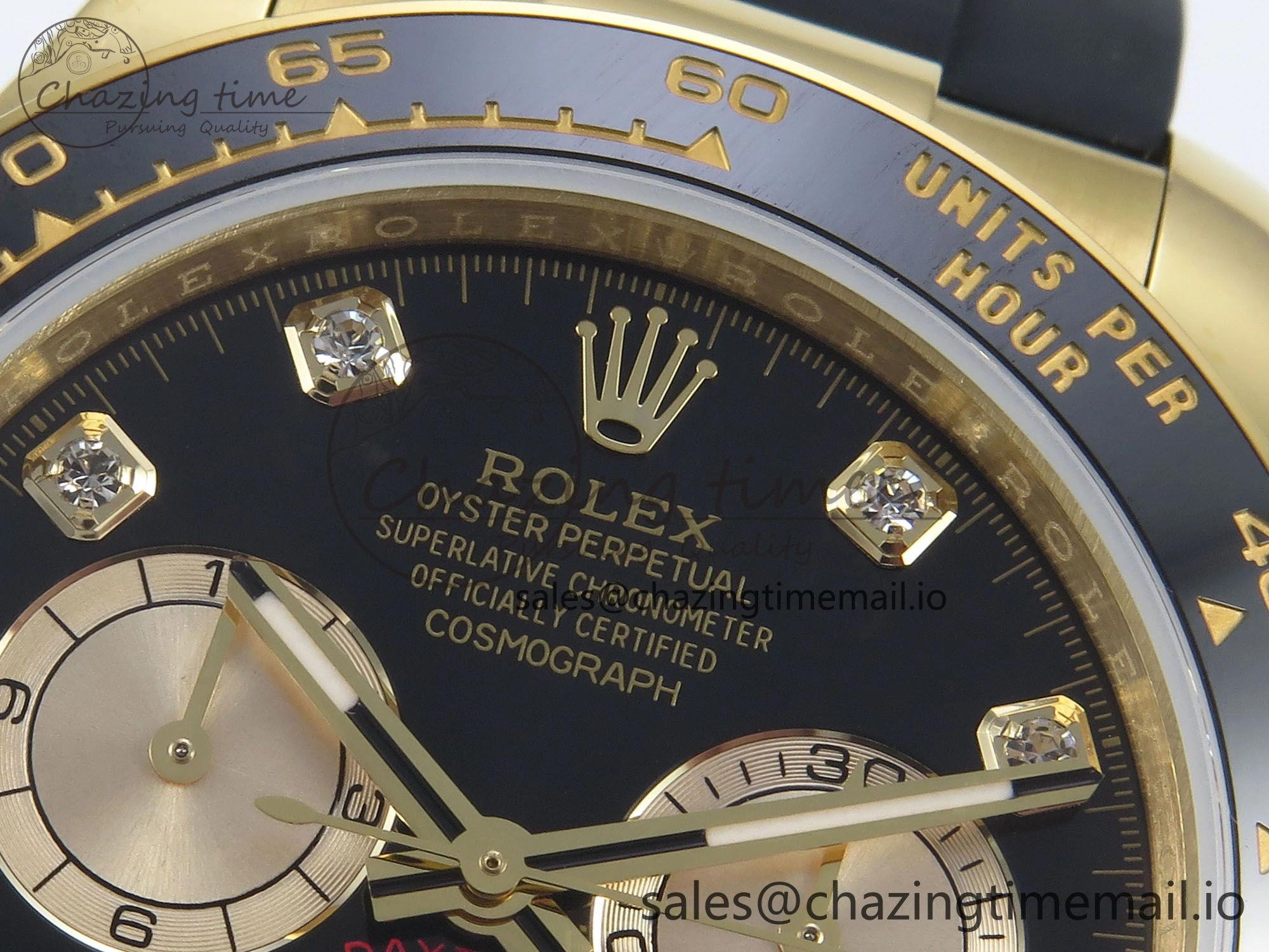 Affordable Daytona 126518 QF 1:1 Best Edition Black YG Diamonds Dial on Oysterflex Strap QF4131 V 344