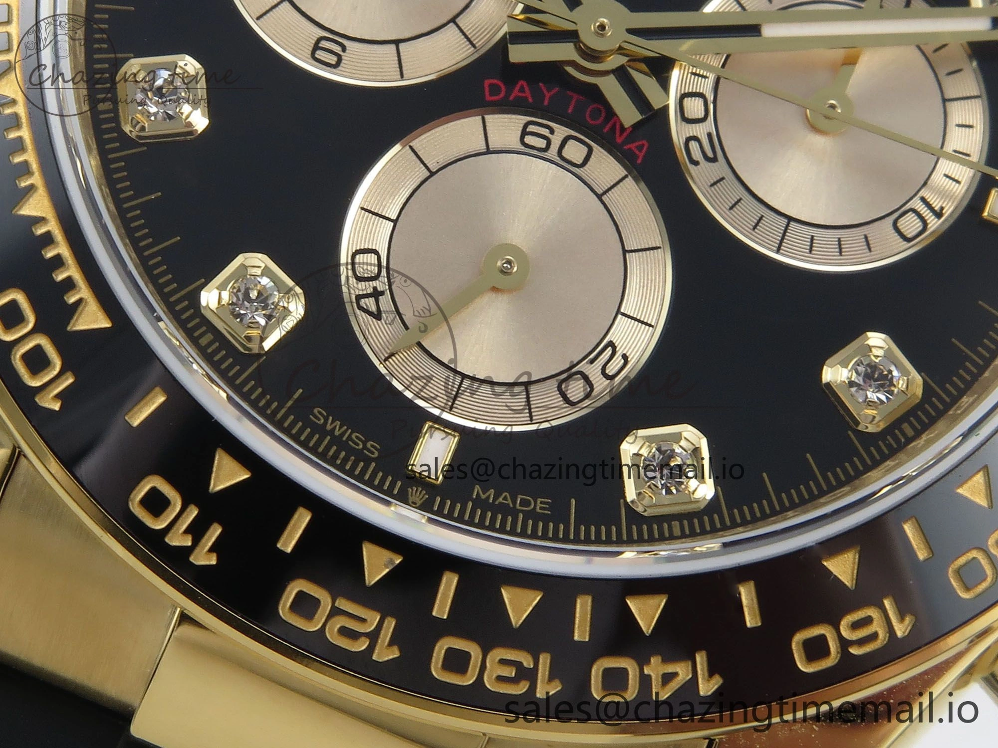 Affordable Daytona 126518 QF 1:1 Best Edition Black YG Diamonds Dial on Oysterflex Strap QF4131 V 344