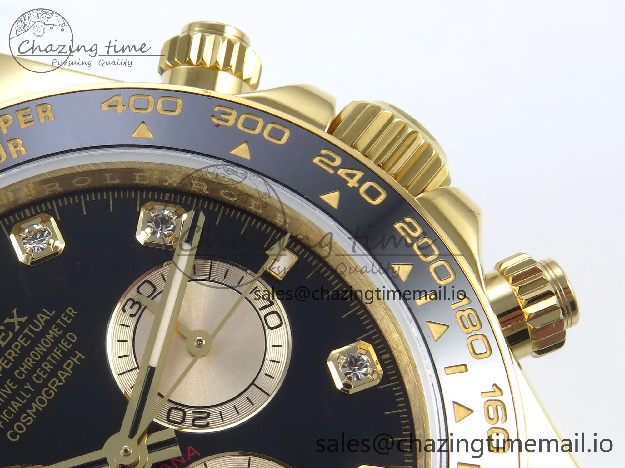 Affordable Daytona 126518 QF 1:1 Best Edition Black YG Diamonds Dial on Oysterflex Strap QF4131 V 344