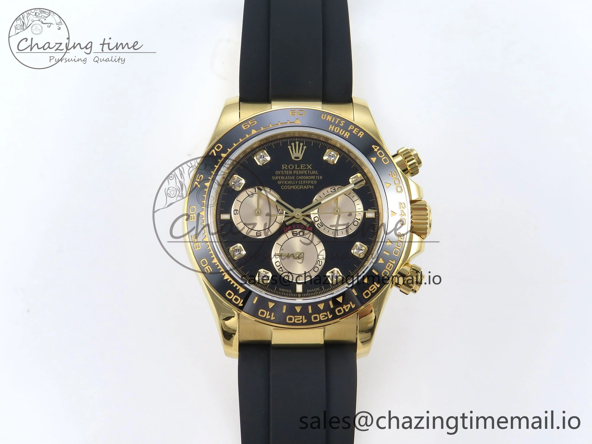 Affordable Daytona 126518 QF 1:1 Best Edition Black YG Diamonds Dial on Oysterflex Strap QF4131 V 344