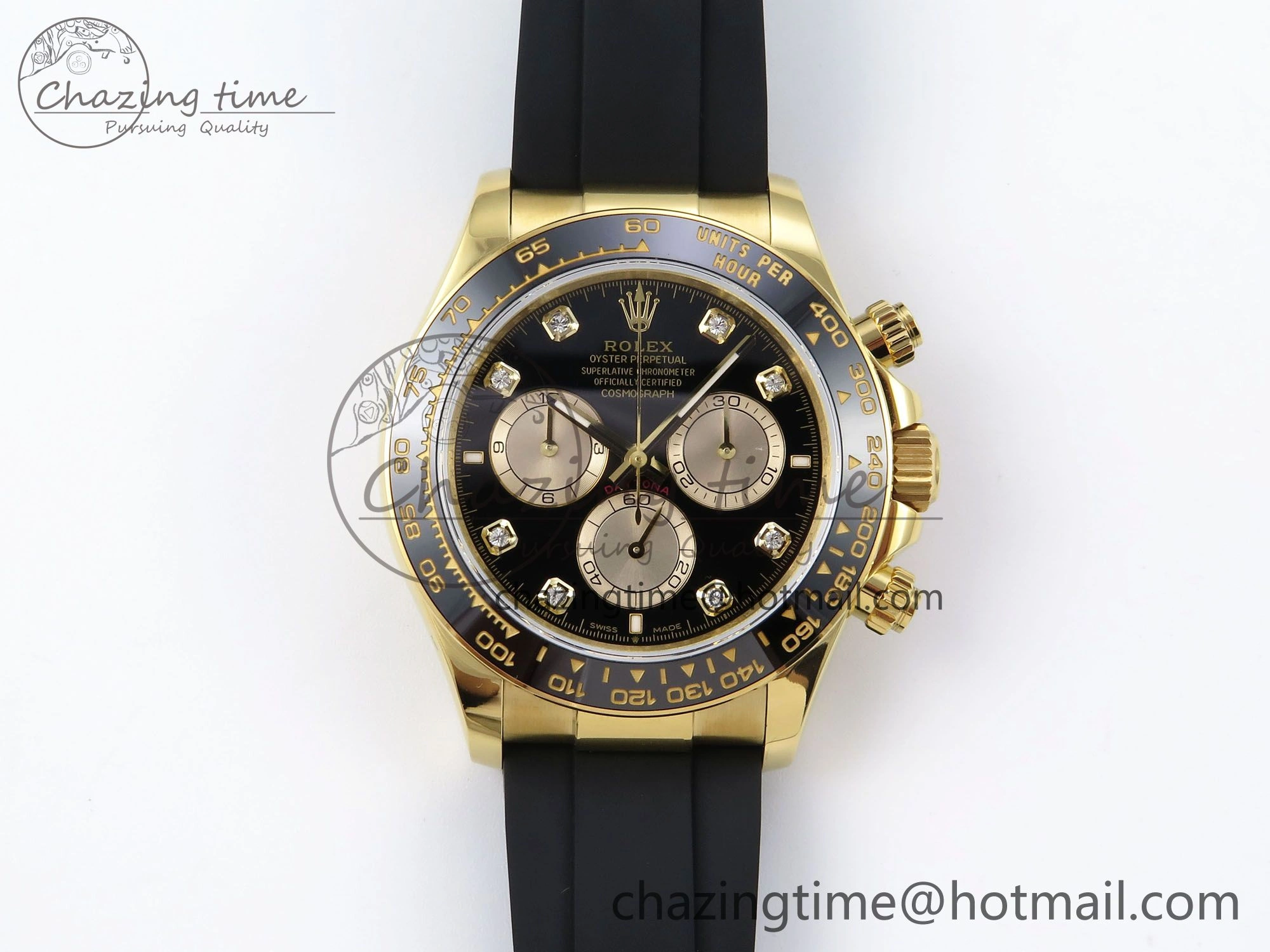 DailyWear Daytona 126518 QF 1:1 Best Edition Black YG Diamonds Dial on Oysterflex Strap SH4131 V 1307