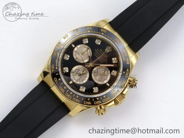 DailyWear Daytona 126518 QF 1:1 Best Edition Black YG Diamonds Dial on Oysterflex Strap SH4131 V 1307