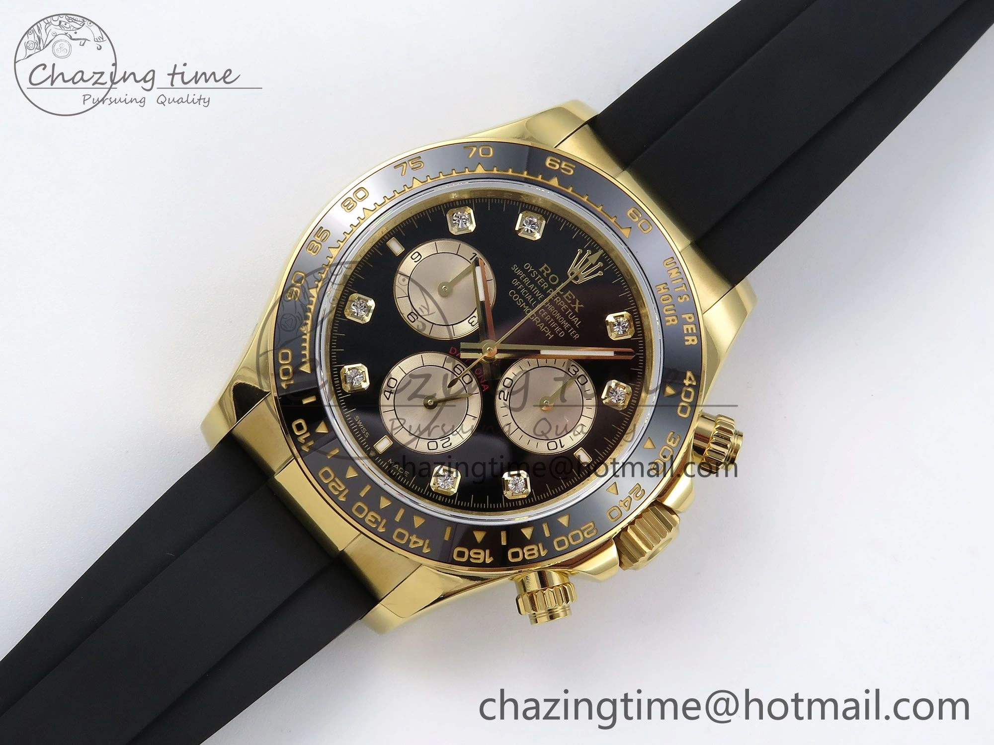 DailyWear Daytona 126518 QF 1:1 Best Edition Black YG Diamonds Dial on Oysterflex Strap SH4131 V 1307
