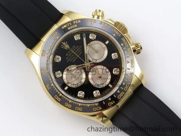 DailyWear Daytona 126518 QF 1:1 Best Edition Black YG Diamonds Dial on Oysterflex Strap SH4131 V 1307