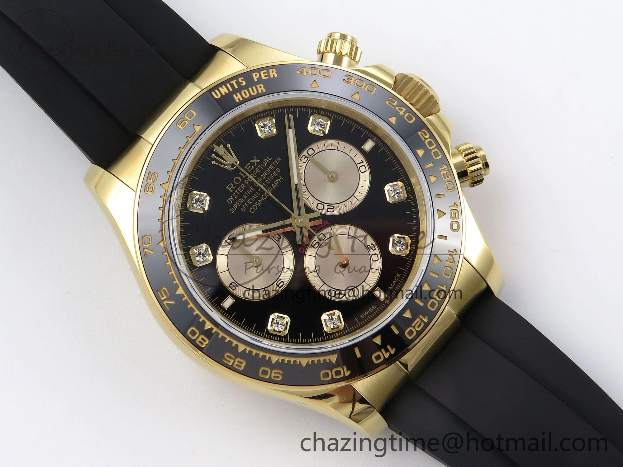 DailyWear Daytona 126518 QF 1:1 Best Edition Black YG Diamonds Dial on Oysterflex Strap SH4131 V 1307