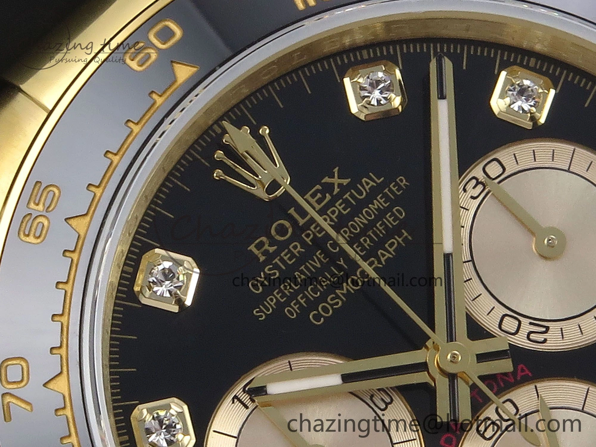 DailyWear Daytona 126518 QF 1:1 Best Edition Black YG Diamonds Dial on Oysterflex Strap SH4131 V 1307