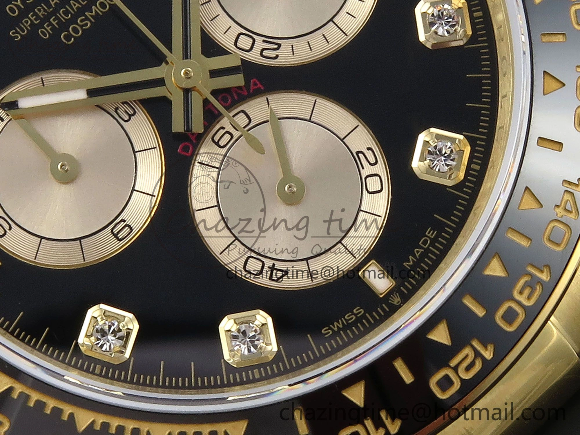DailyWear Daytona 126518 QF 1:1 Best Edition Black YG Diamonds Dial on Oysterflex Strap SH4131 V 1307