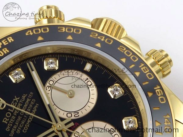 DailyWear Daytona 126518 QF 1:1 Best Edition Black YG Diamonds Dial on Oysterflex Strap SH4131 V 1307