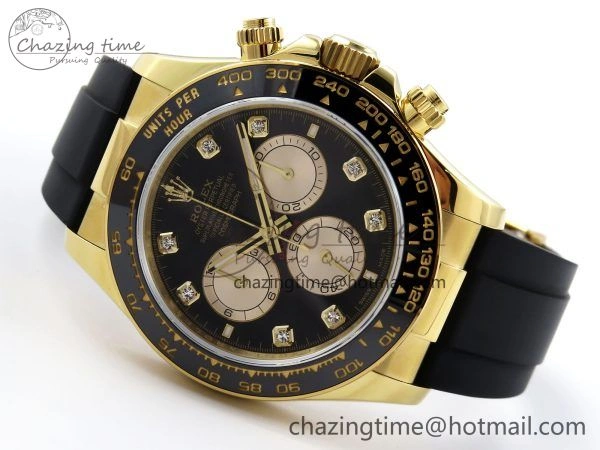 DailyWear Daytona 126518 QF 1:1 Best Edition Black YG Diamonds Dial on Oysterflex Strap SH4131 V 1307