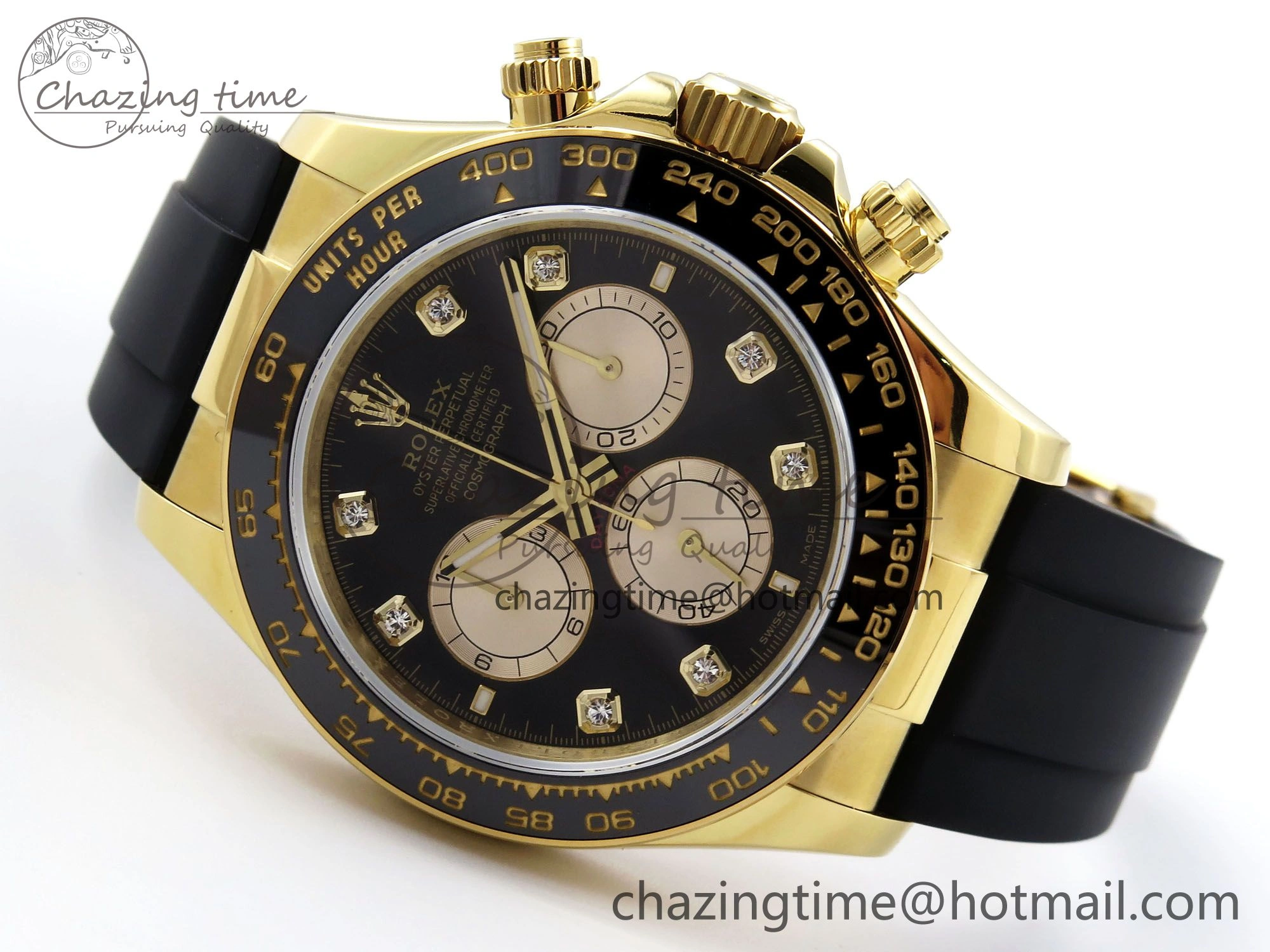 DailyWear Daytona 126518 QF 1:1 Best Edition Black YG Diamonds Dial on Oysterflex Strap SH4131 V 1307