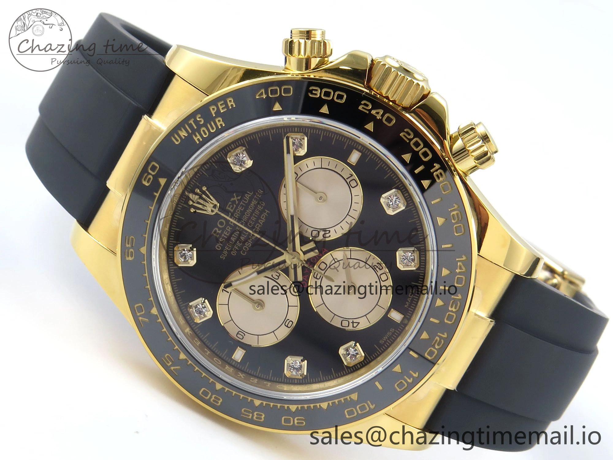 ComfortFit Daytona 126518 QF 1:1 Best Edition Black YG Diamonds Dial on Oysterflex Strap SH4131 V 284