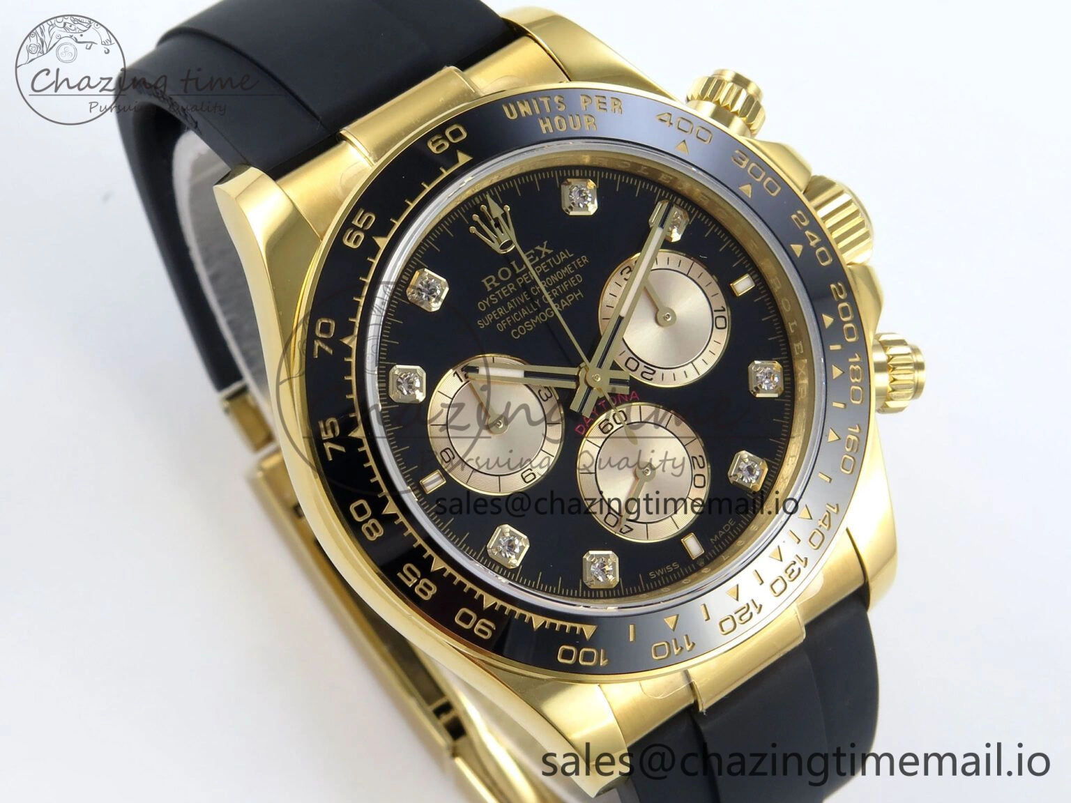 ComfortFit Daytona 126518 QF 1:1 Best Edition Black YG Diamonds Dial on Oysterflex Strap SH4131 V 284