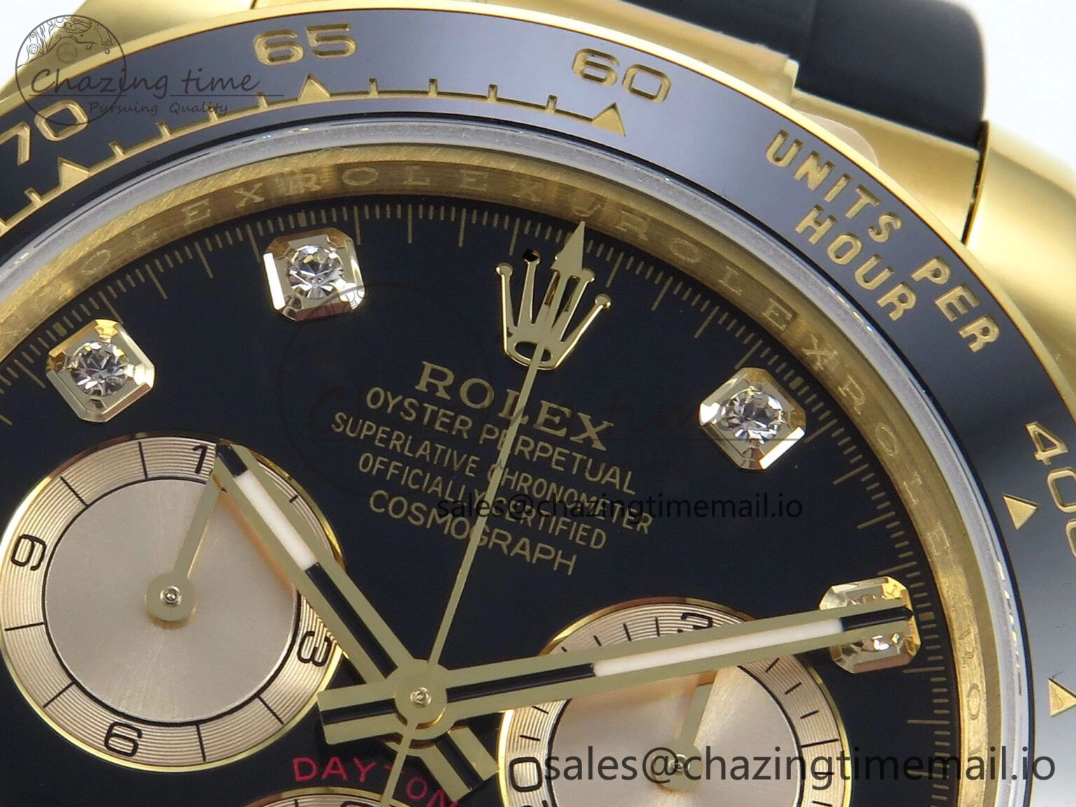 ComfortFit Daytona 126518 QF 1:1 Best Edition Black YG Diamonds Dial on Oysterflex Strap SH4131 V 284