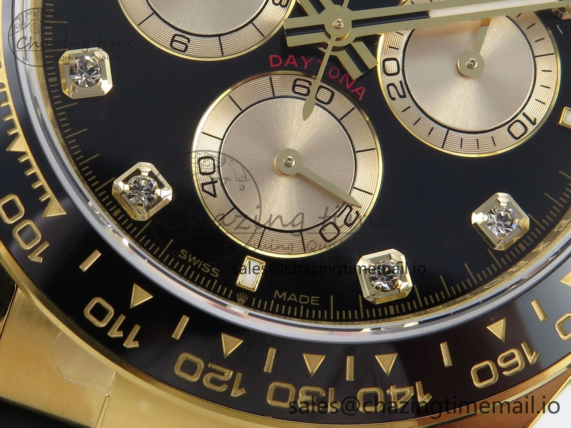 ComfortFit Daytona 126518 QF 1:1 Best Edition Black YG Diamonds Dial on Oysterflex Strap SH4131 V 284
