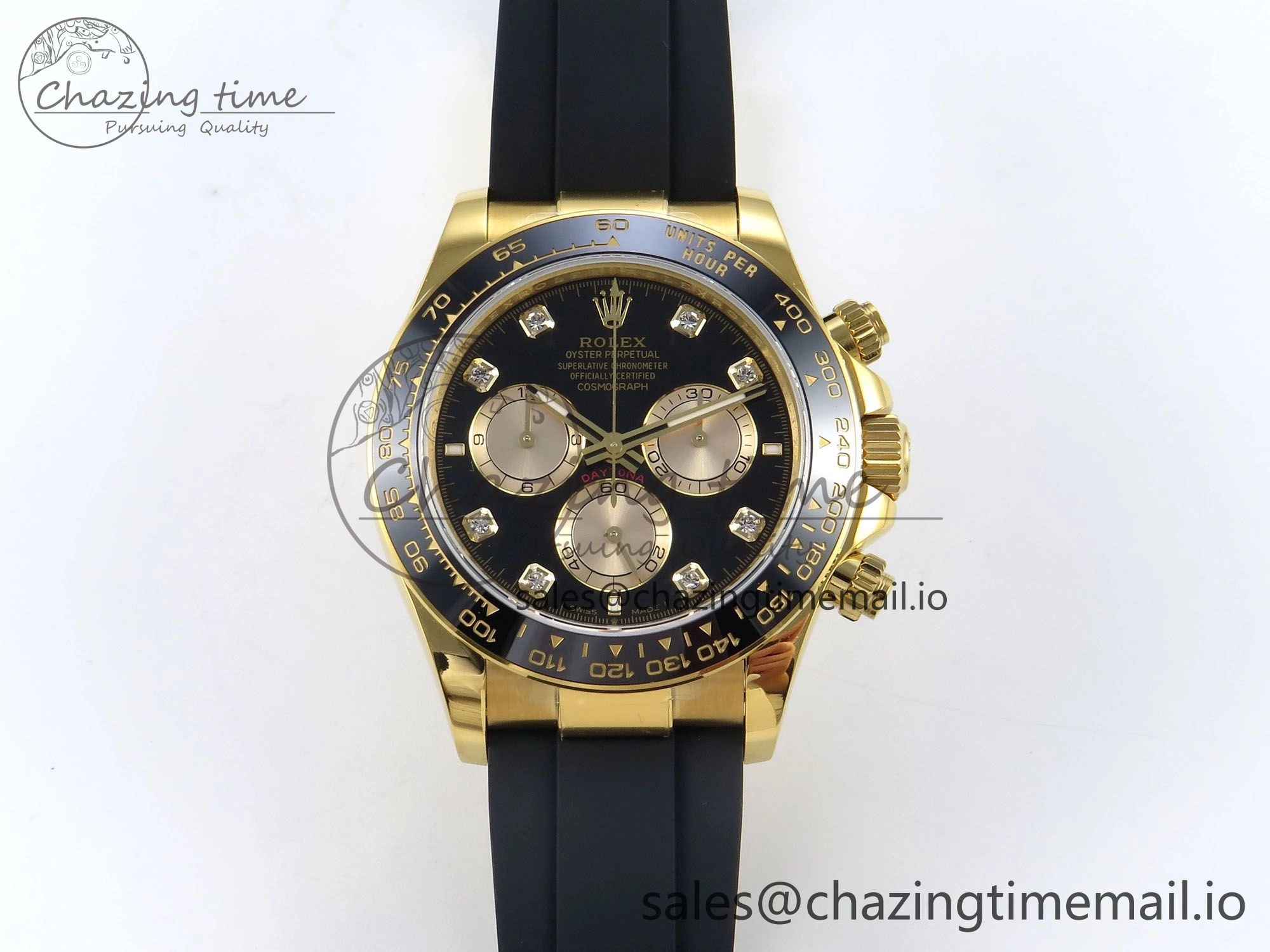 ComfortFit Daytona 126518 QF 1:1 Best Edition Black YG Diamonds Dial on Oysterflex Strap SH4131 V 284