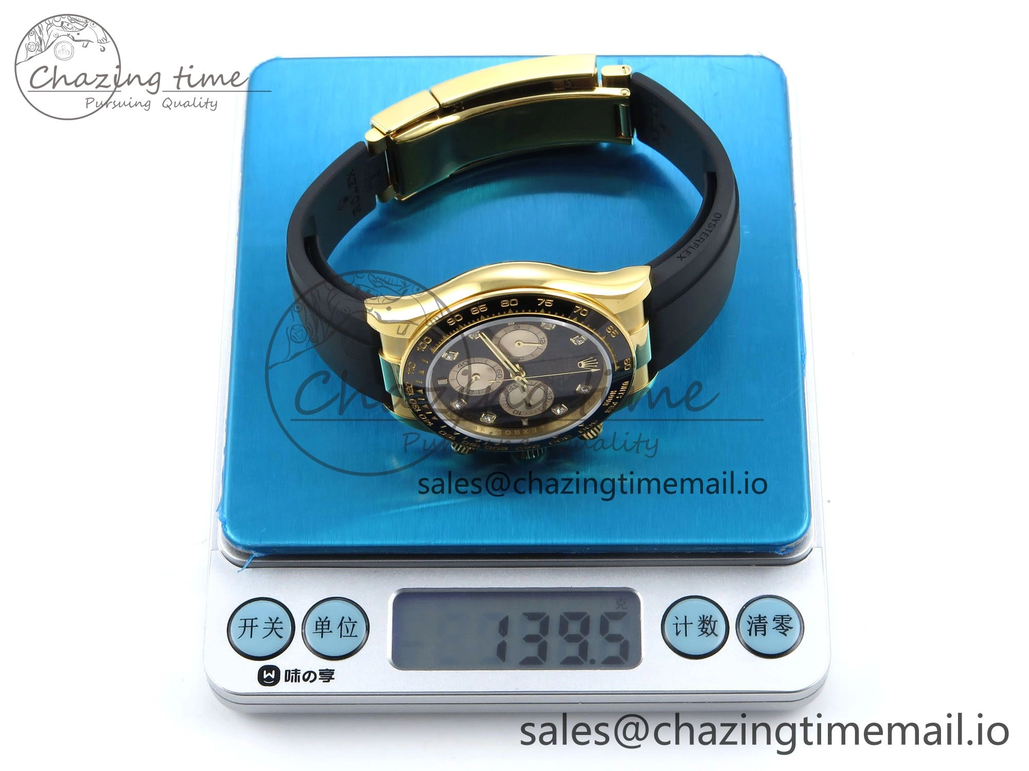 Daytona 126518 QF 1:1 Best Edition Black YG Diamonds Dial on Oysterflex Strap SH4131 V6（Gain Weight） NewStyle 1202