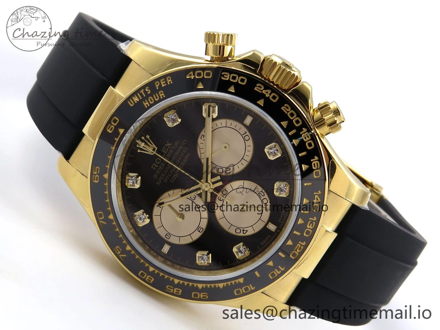 Daytona 126518 QF 1:1 Best Edition Black YG Diamonds Dial on Oysterflex Strap SH4131 V6（Gain Weight） NewStyle 1202