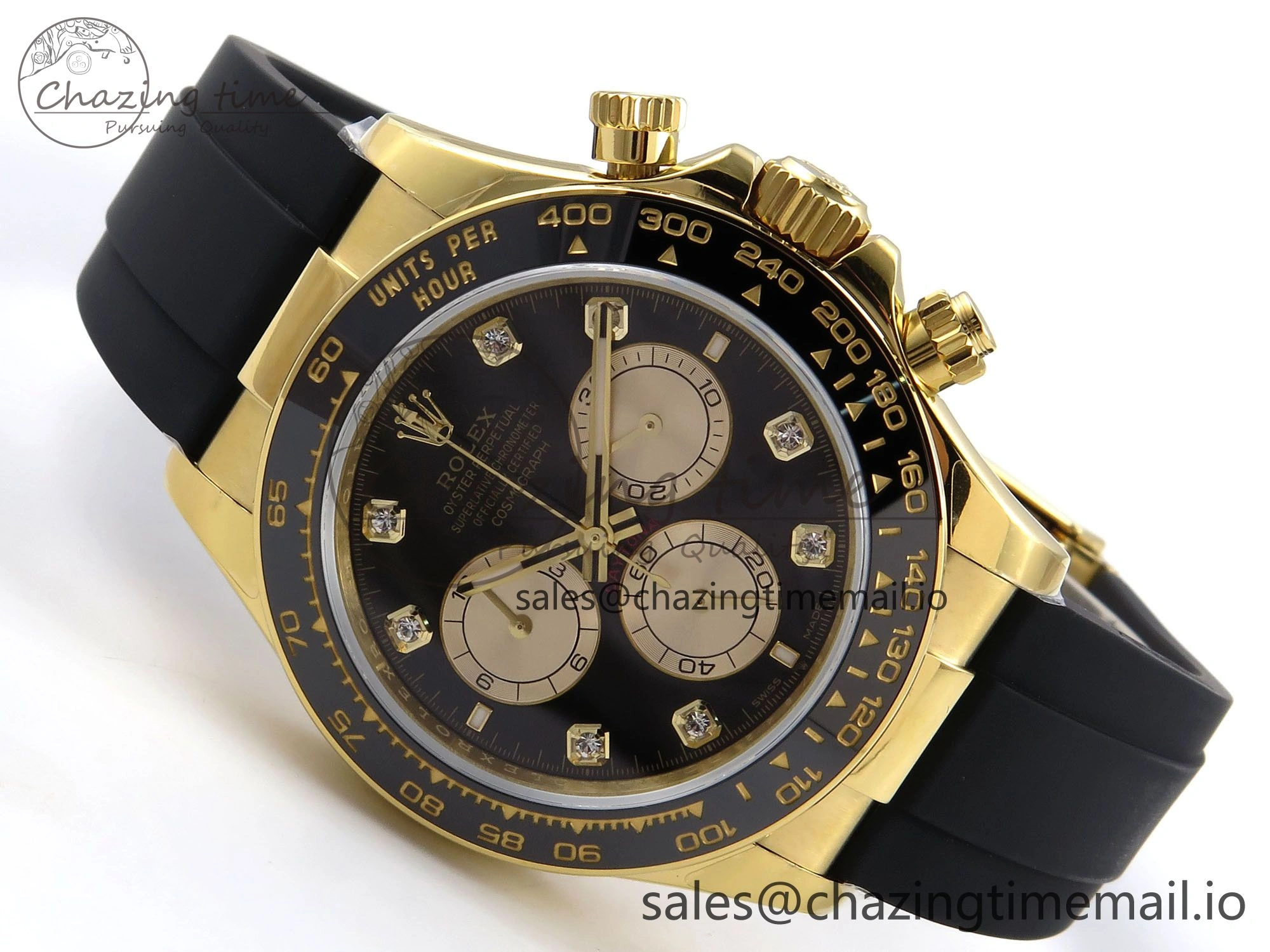 Daytona 126518 QF 1:1 Best Edition Black YG Diamonds Dial on Oysterflex Strap SH4131 V6（Gain Weight） NewStyle 1202