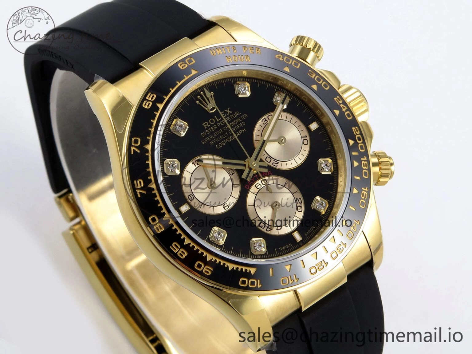 Daytona 126518 QF 1:1 Best Edition Black YG Diamonds Dial on Oysterflex Strap SH4131 V6（Gain Weight） NewStyle 1202
