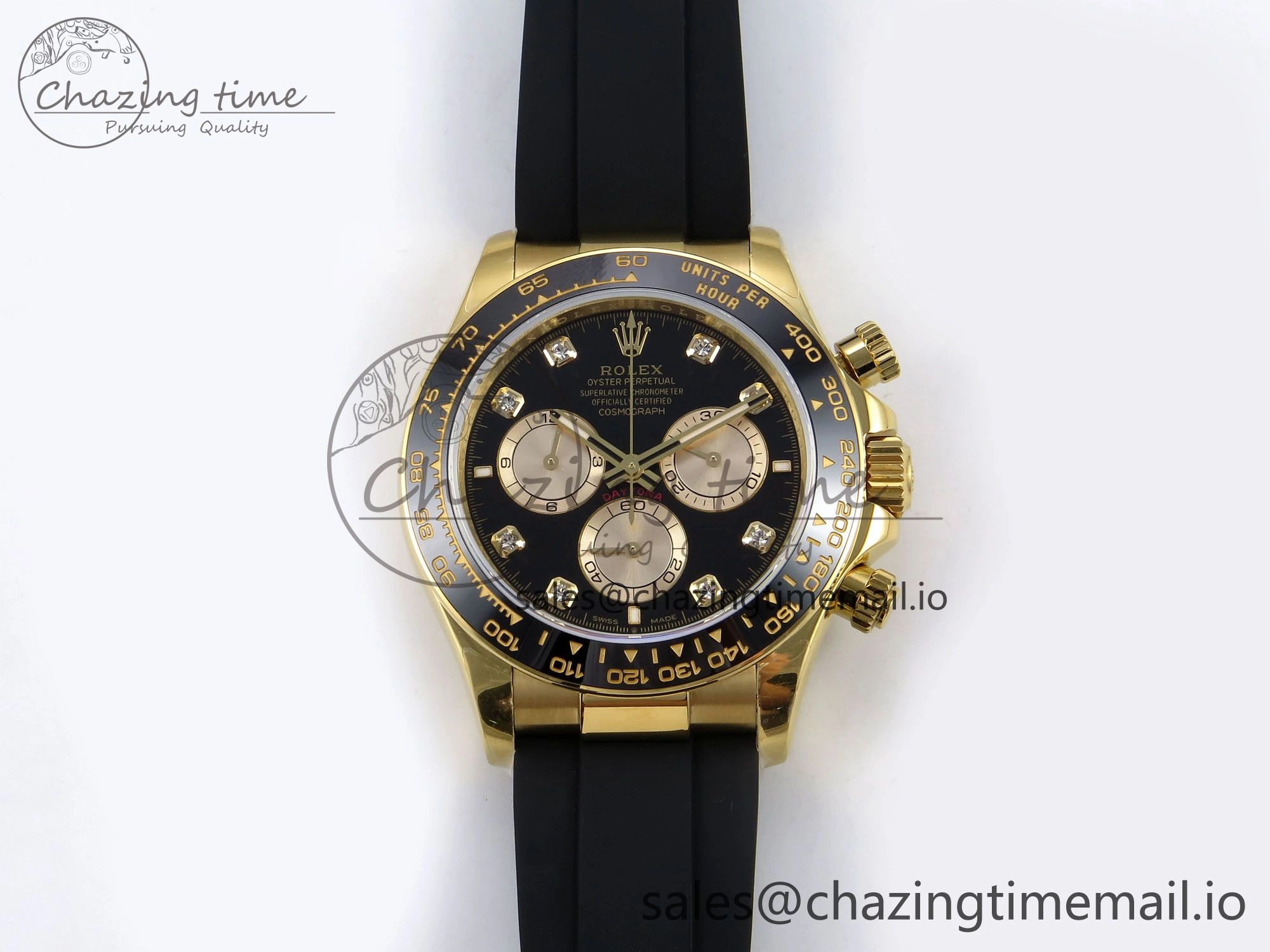 Daytona 126518 QF 1:1 Best Edition Black YG Diamonds Dial on Oysterflex Strap SH4131 V6（Gain Weight） NewStyle 1202