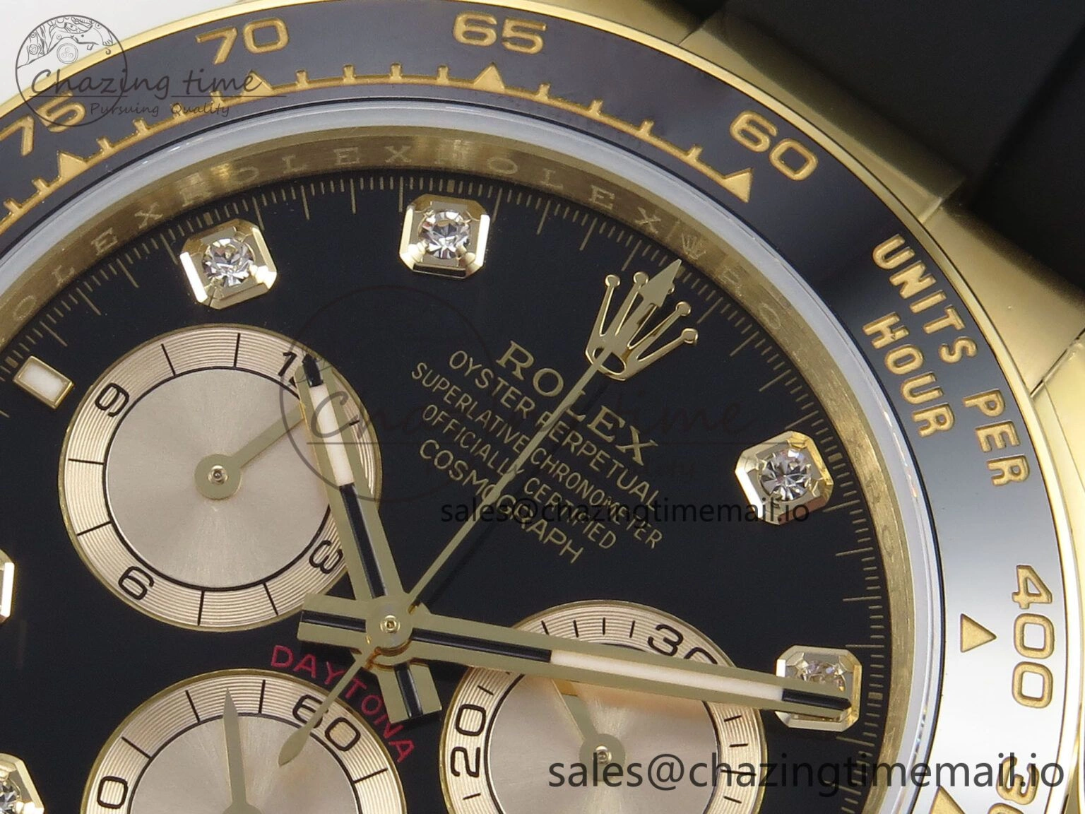 Daytona 126518 QF 1:1 Best Edition Black YG Diamonds Dial on Oysterflex Strap SH4131 V6（Gain Weight） NewStyle 1202
