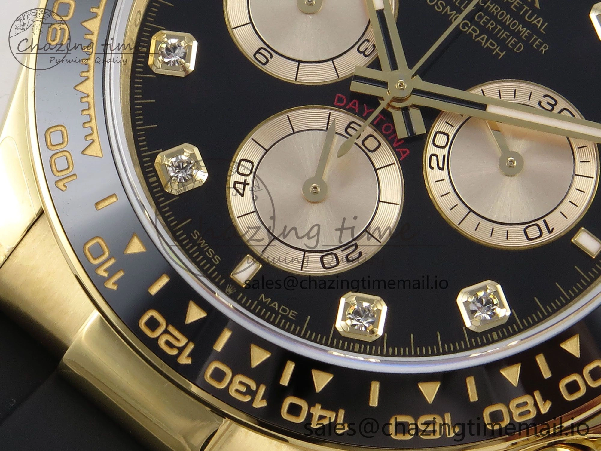 Daytona 126518 QF 1:1 Best Edition Black YG Diamonds Dial on Oysterflex Strap SH4131 V6（Gain Weight） NewStyle 1202