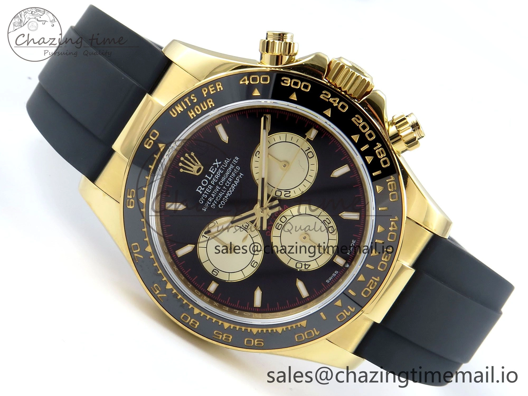 FashionForward Daytona 126518 QF 1:1 Best Edition Black YG Red Dial on Oysterflex Strap QF4131 V 351