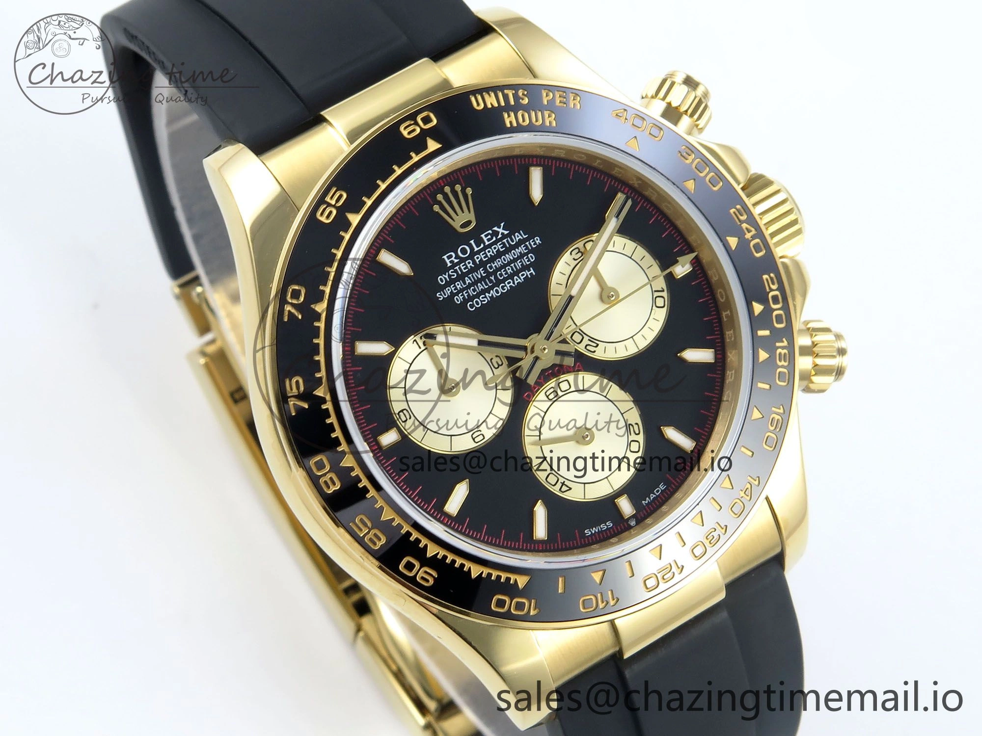 FashionForward Daytona 126518 QF 1:1 Best Edition Black YG Red Dial on Oysterflex Strap QF4131 V 351