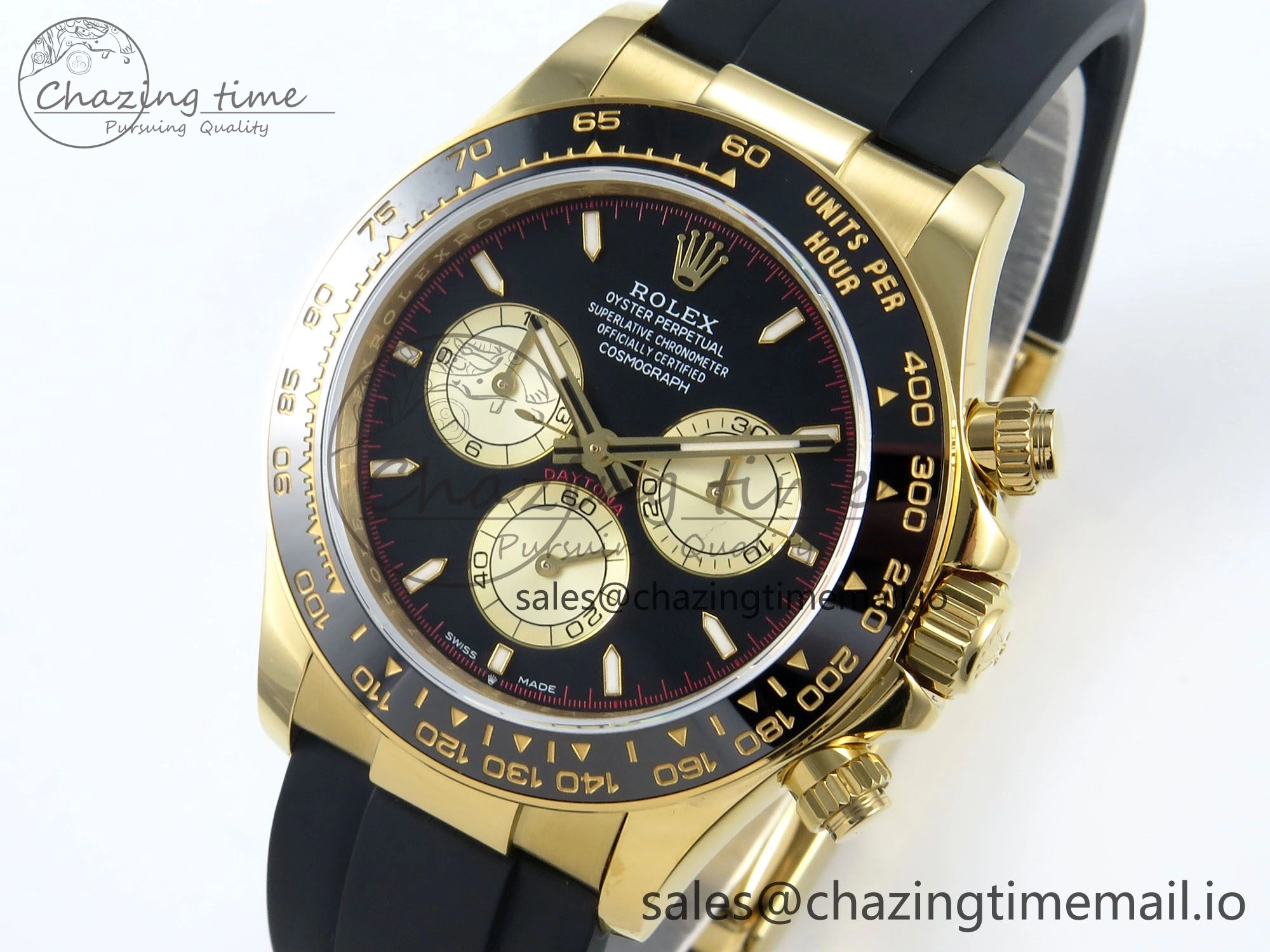 FashionForward Daytona 126518 QF 1:1 Best Edition Black YG Red Dial on Oysterflex Strap QF4131 V 351