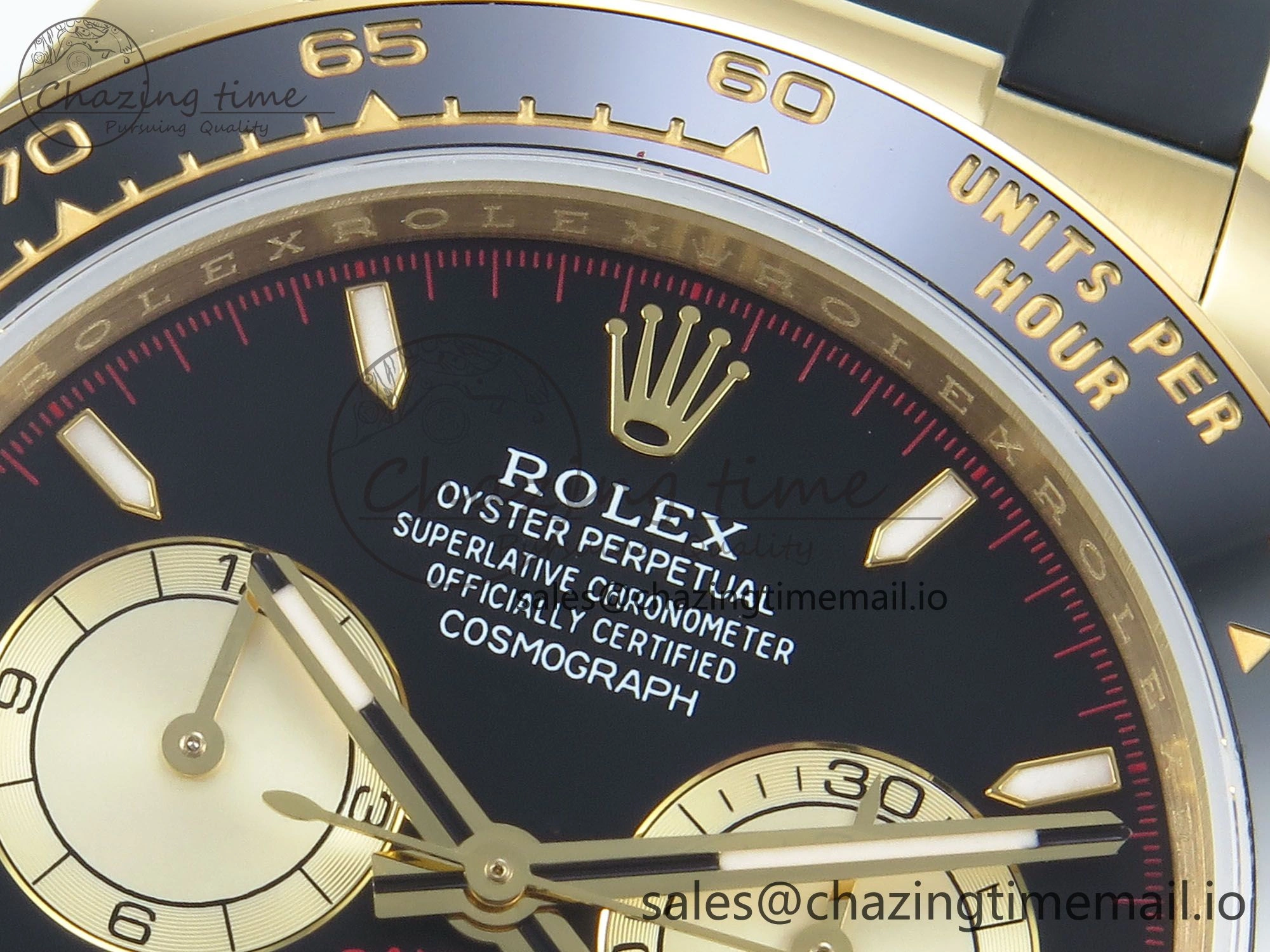 FashionForward Daytona 126518 QF 1:1 Best Edition Black YG Red Dial on Oysterflex Strap QF4131 V 351
