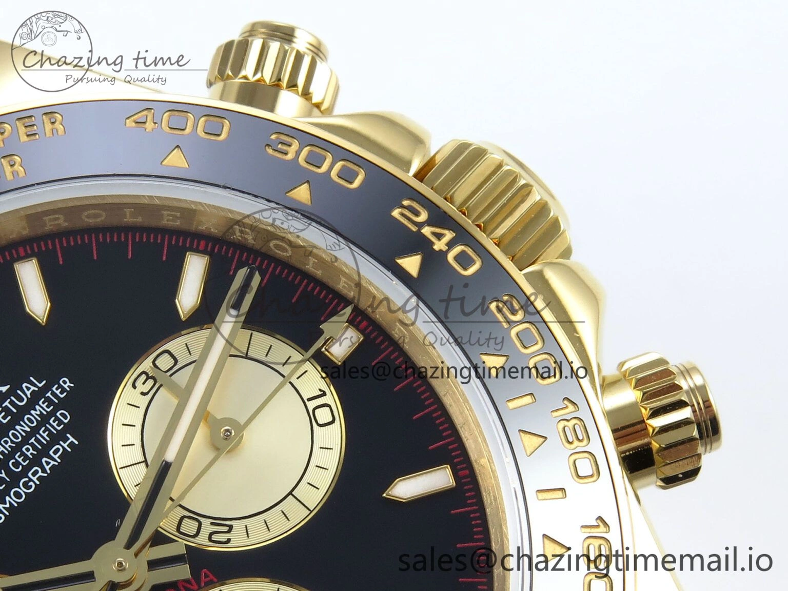 FashionForward Daytona 126518 QF 1:1 Best Edition Black YG Red Dial on Oysterflex Strap QF4131 V 351